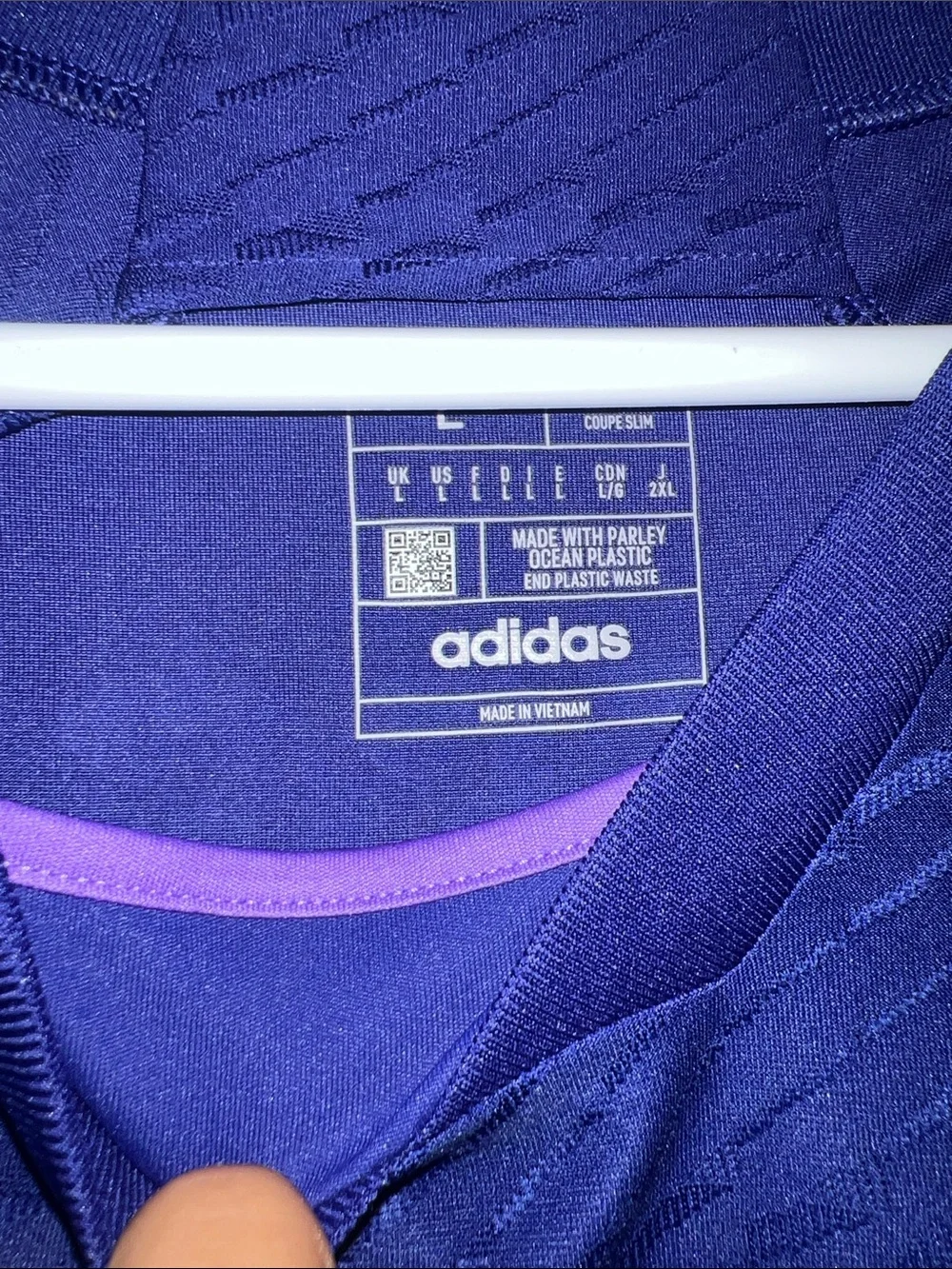 Authentic Player Adidas Messi Purple and White Argentina #10 Soccer Jersey